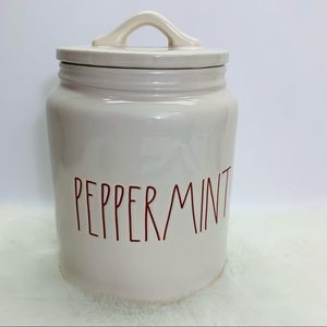 Rae Dunn PEPPERMINT Ceramic Canister - NEW